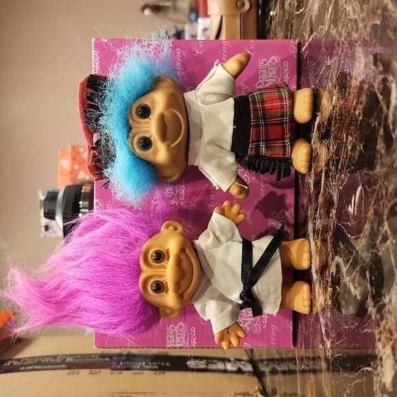 2 vintage Karaye and Scottland Troll dolls - Picture 1 of 6